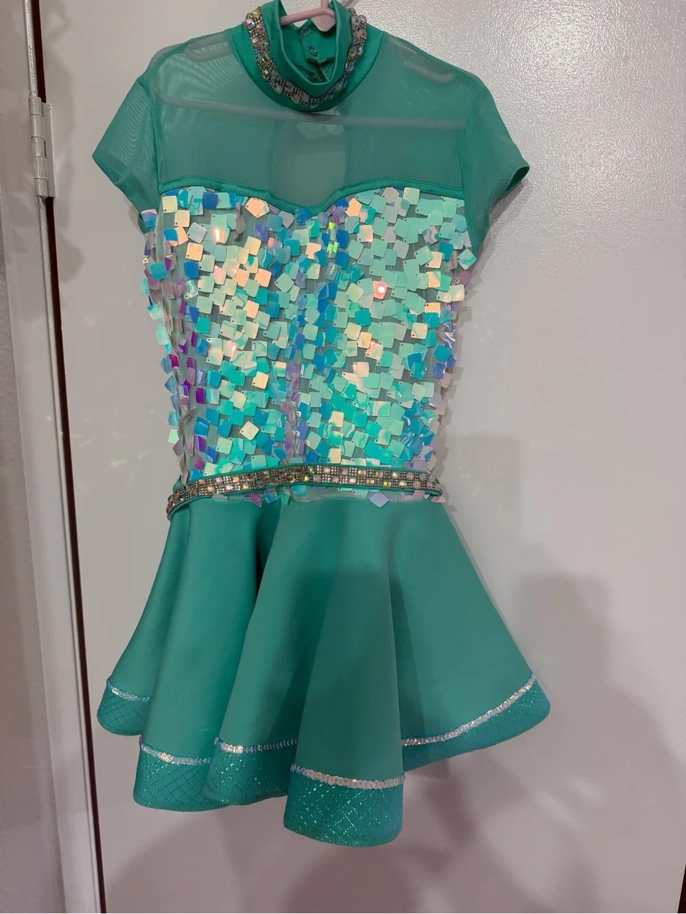 Weissman Turquoise Sequin Dance Dress for Kids